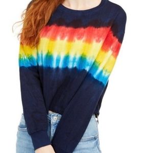 Rebellious One Crop Tie Dye Navy Pullover